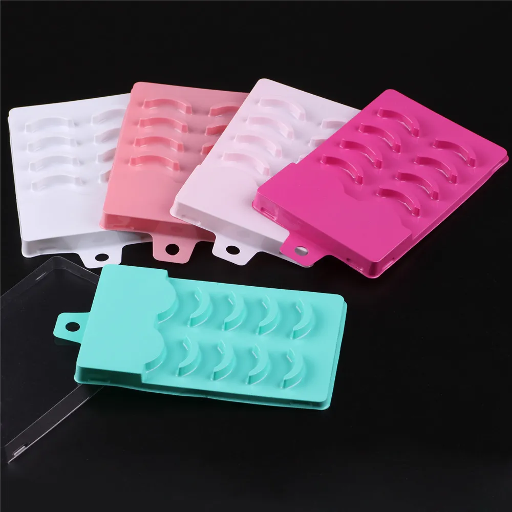 

5 Pairs Eyelash Tray False Eyelashes Packing Eyelashes Package Candy Color Five Pairs Eyelashes Trays 5 Colors
