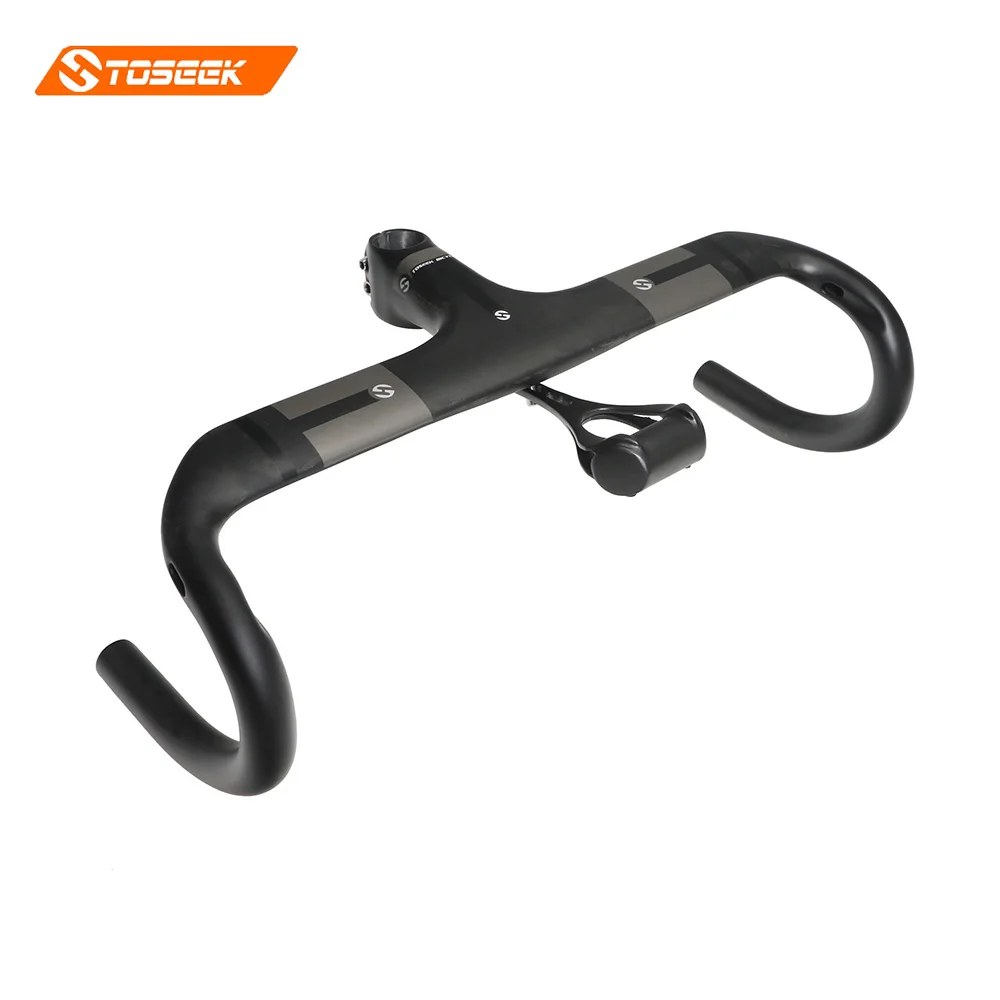 Продажа 2017 г., TOSEEK, руль для дорожного велосипеда из углеродного волокна со встроенным Карбоновым стержнем 28,6 мм, запчасти для велосипеда