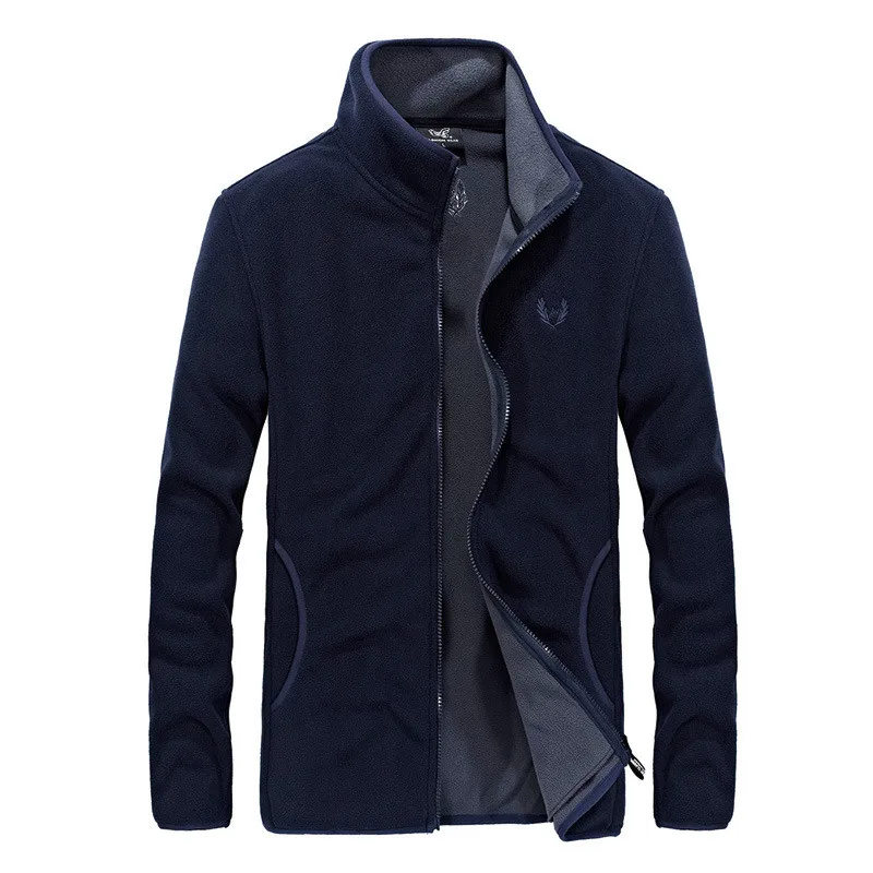 Сезон осень-зима; roupas masculina 6XL 7XL 8XL ropa veste homme; флисовая ветровка; мужская теплая куртка для отдыха; chaqueta hombre - Color: Deep blue