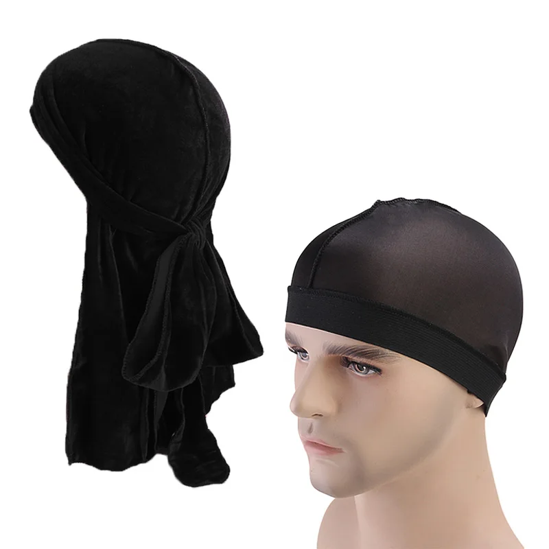 

2 шт./компл. бархатный Кепка Durag и Wave мягкие удобные аксессуары унисекс для головной повязки