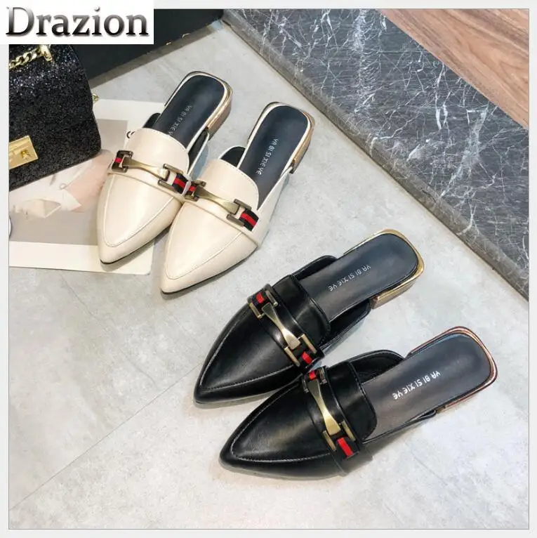 Новинка женские сандалии с острым носком на толстой подошве baotou Модные тапочки