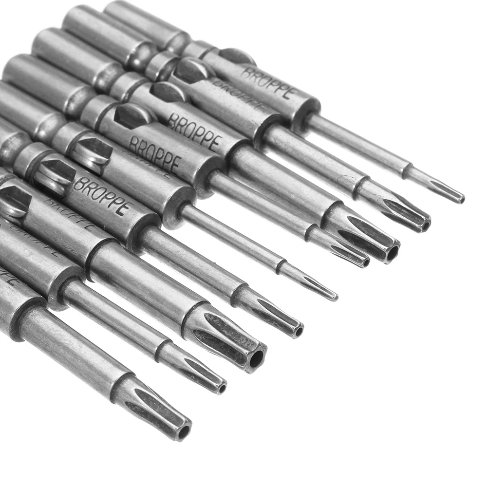 BROPPE 9 шт. 802 Torx Набор отверток T5 T25 6 мм Круглый хвостовик электрическая отвертка S2