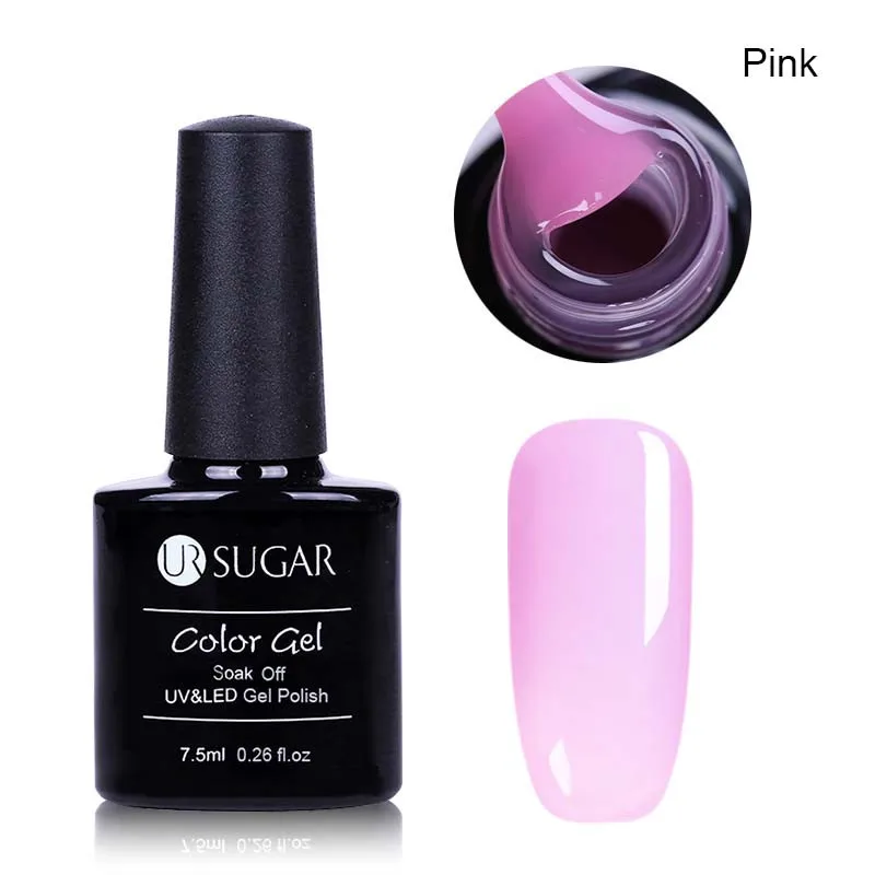 ur 06 Ur Sugar, 7,5 мл, розовый, белый, прозрачный гель для ногтей, УФ-полистроитель, удлиняющий Гель для быстрого дизайна ногтей, советы для гель-лака для наращивания ногтей - Цвет: ur 06