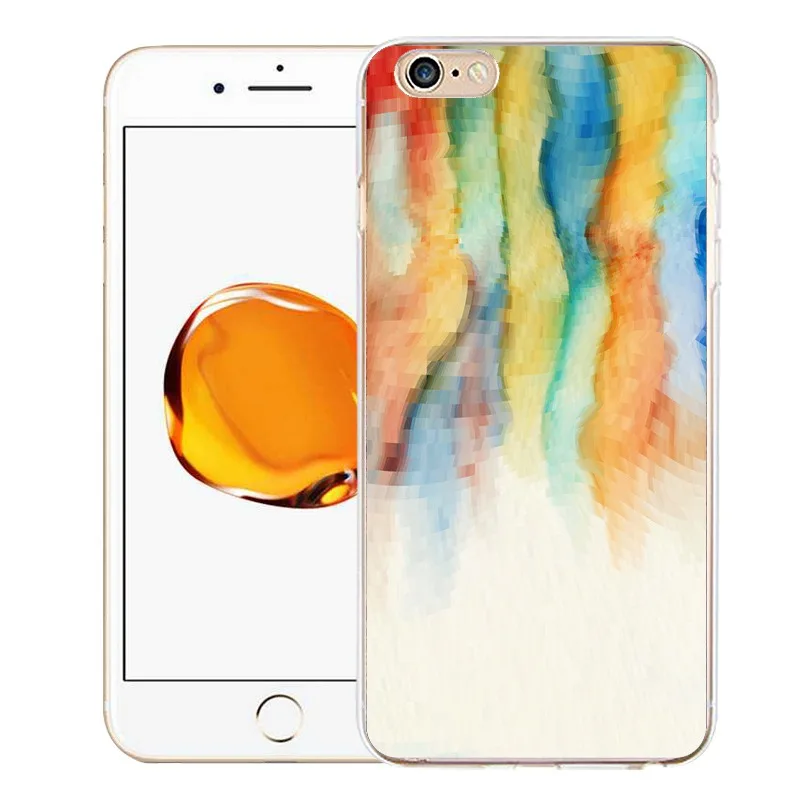 QMSWEI TPU Clear Phone Case For iPhone 6G 6s 7 8plus x Soft Cirle Strip Painting Silicone Print Cover 4 5se 6Plus 7P |