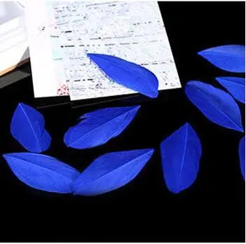 blue Натуральные перья, цветные, 4-8 см, лебедь, перья, для рукоделия, свадьбы, украшения дома, серьги, ювелирные аксессуары, 50 шт - Цвет: blue