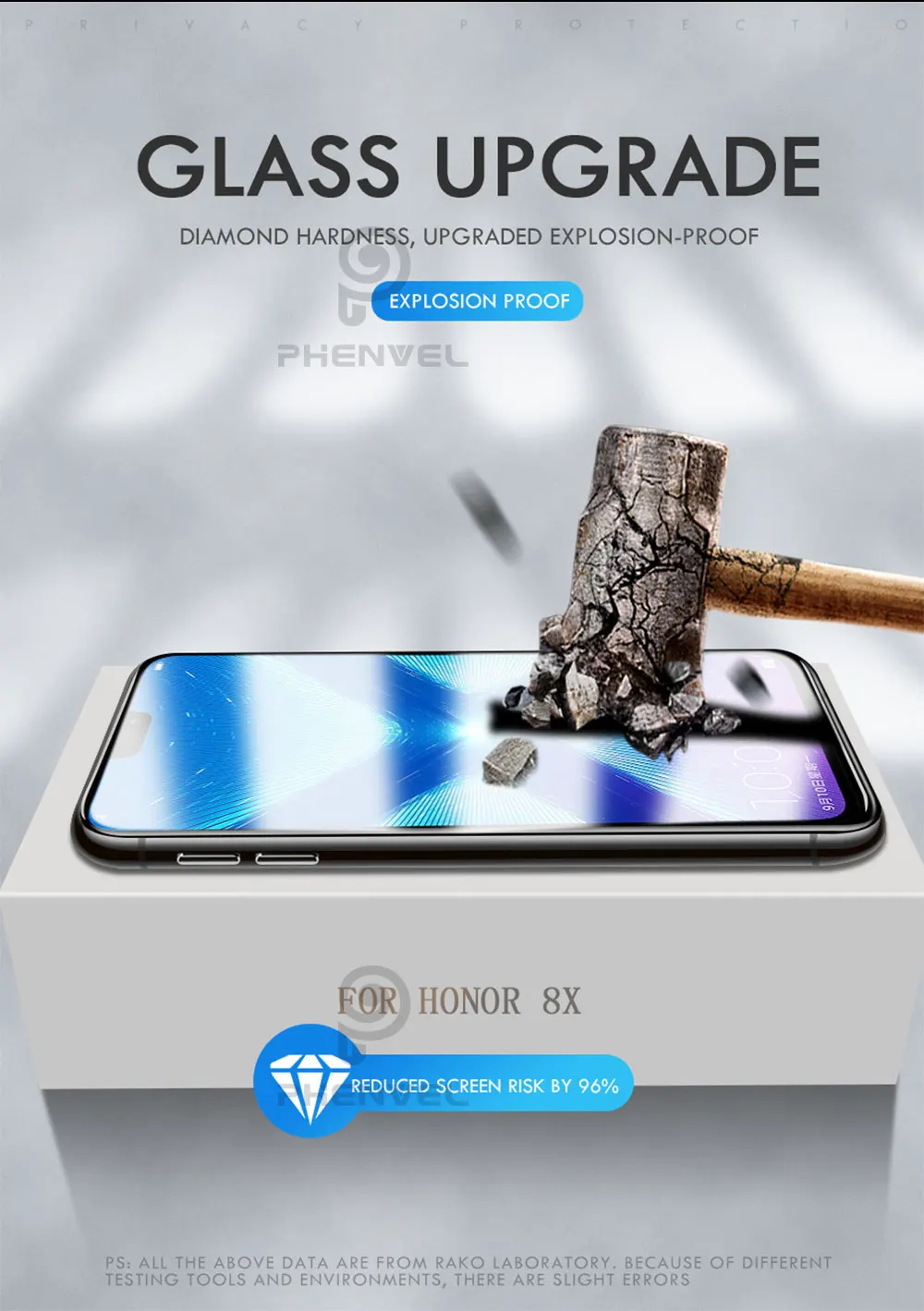 Олеофобное стекло для huawei honor 8x, защита экрана, полное покрытие, закаленное стекло honor 8x, противовзрывное изогнутое 5D стекло
