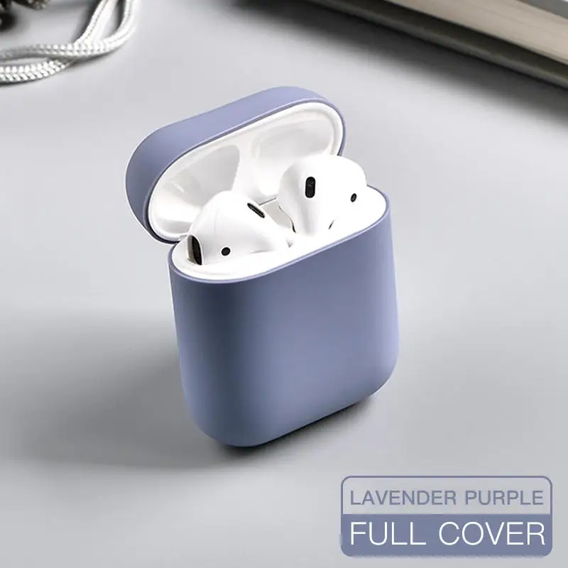 Purple Gray Бренд мягкий жидкий силиконовый чехол для Apple AirPods 1 2 Наушники-чехол Bluetooth Air Pods крышка Earpods защита Funda - Цвет: Purple Gray