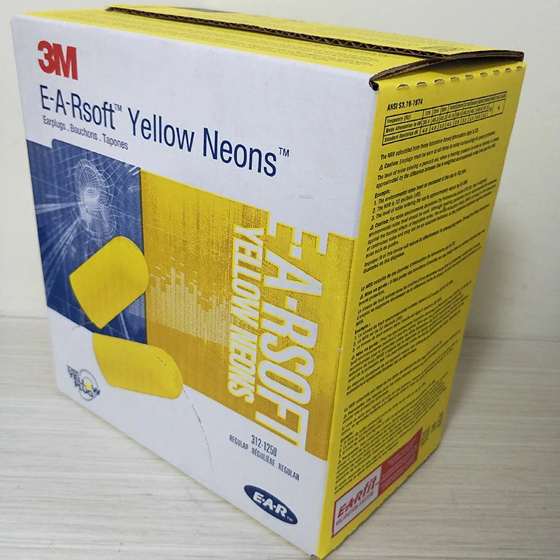 Пулевые беруши 3 м E A RSoft Yellow Neon 312 1250 эластичная Беспроводная шумоподавление NRR:33