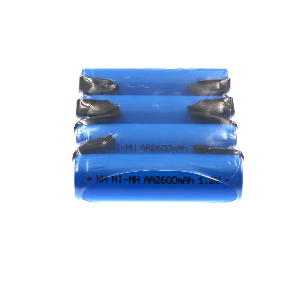 Новинка 1,2 V AA перезаряжаемая батарея 2600mah 2A Ni-MH с шарнирным штифтом паяльный лист электробритва батарея для зубной щетки