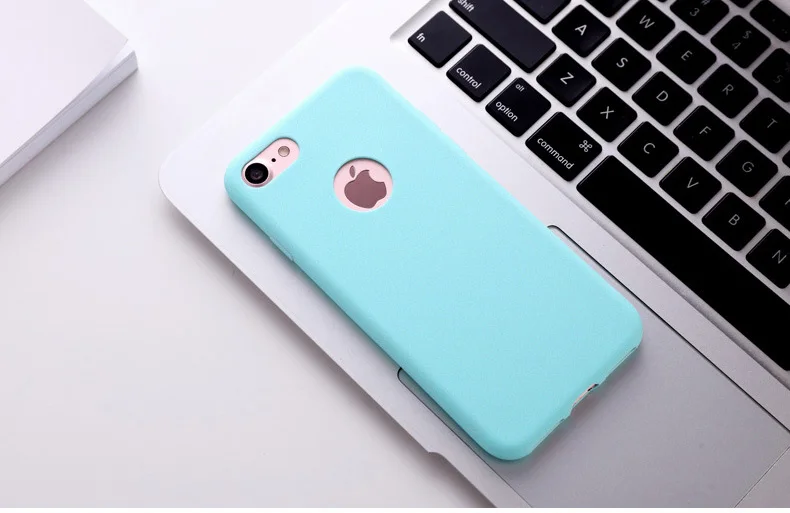 Милый ТПУ силиконовый чехол для iPhone на 5S 6 6s XS матовая задняя крышка матовый чехол Ультратонкий для iPhone XS MA SE 6 XR 7 8 Plus чехол s - Цвет: Небесно-голубой