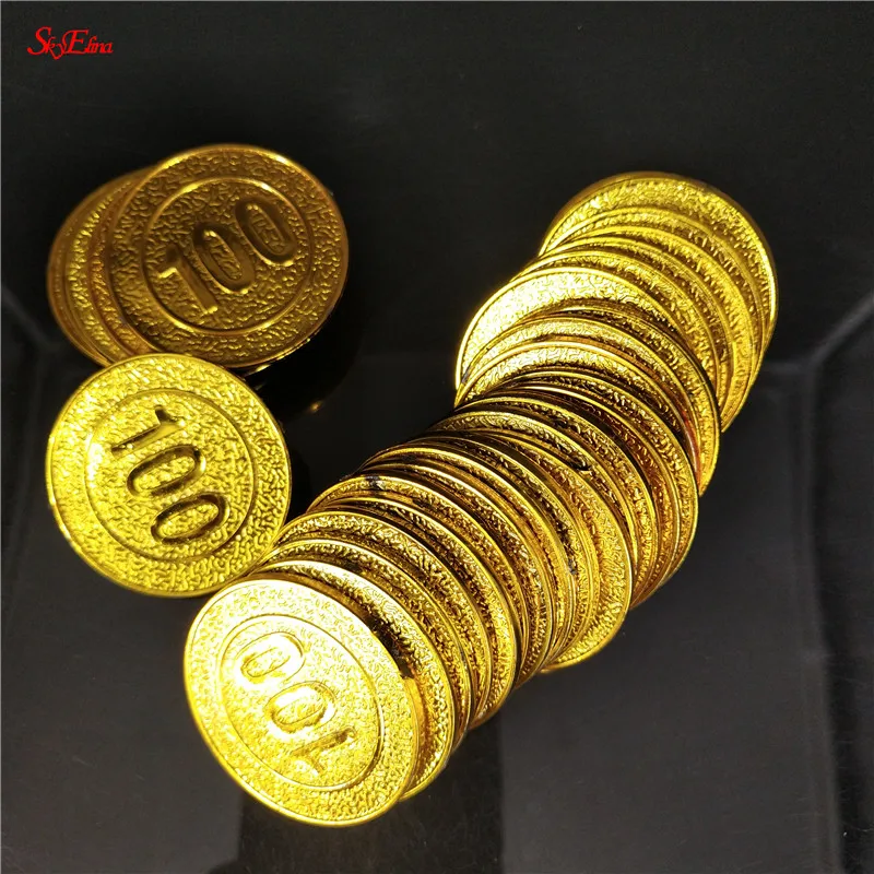 50/100pcs Pirate Gold Coins Treasure Game Halloween Play Money Party Props Kids Children Christmas Decor 5z | Дом и сад