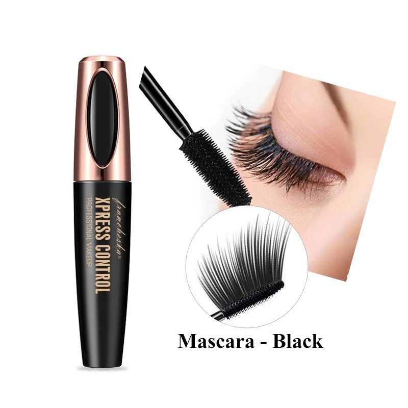 Mascara-black Черная тушь для ресниц Макияж ресниц 4d шелковое волокно водостойкая 3D тушь для ресниц Rimel - Цвет: Mascara-black