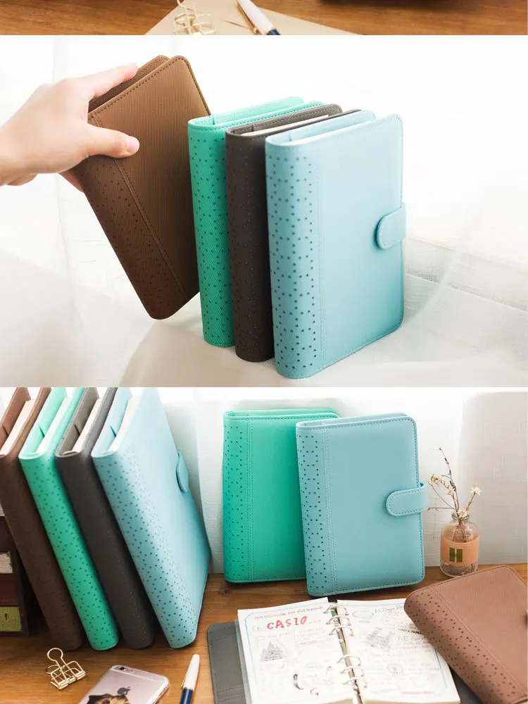 K& KBOOK, новинка, блокнот в виде макарон, полый, кожаный, молочный, спиральный, блокнот, А5, А6, персональный ежедневник, еженедельник, Органайзер
