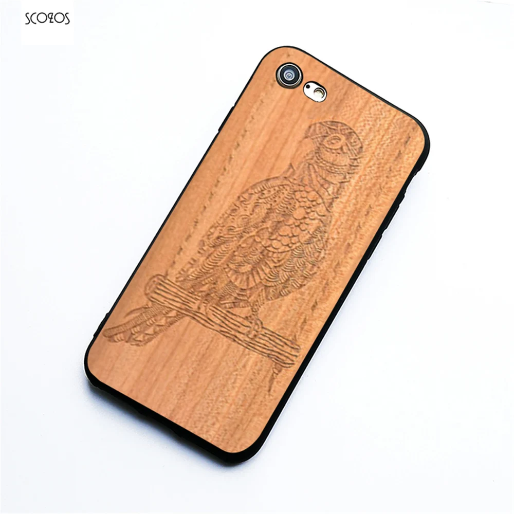 SCOZOS Parrot Bird деревянный Выгравированный резной мягкий чехол для телефона iPhone 5 5S SE 6