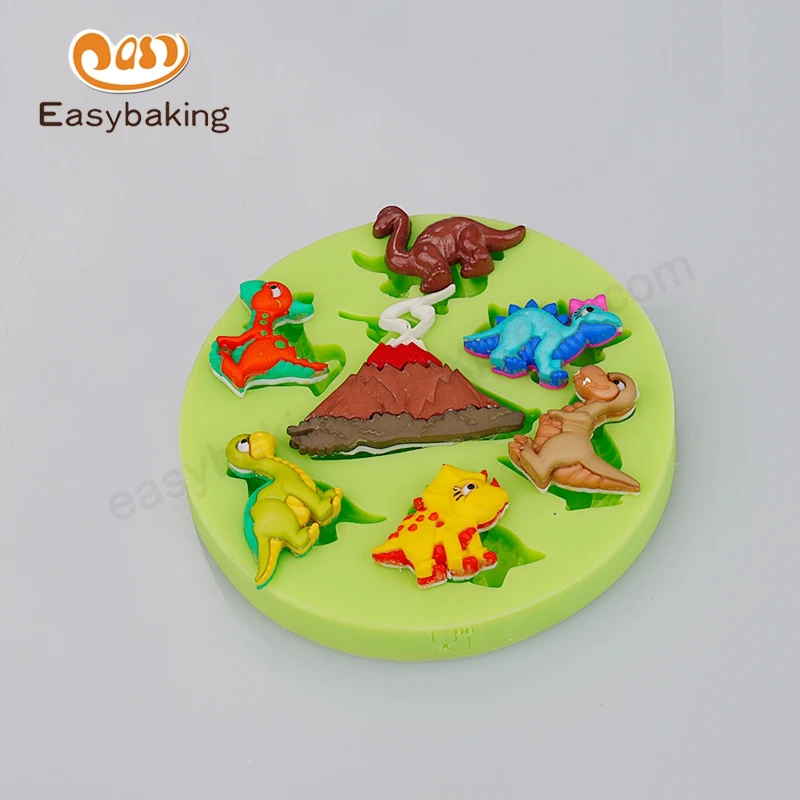 Новинка пищевое украшение для торта инструменты выпечки Вулкан динозавр семья