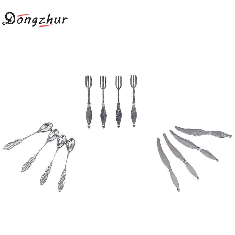 Dongzhur мини Нож столовый прибор-вилки для кукольного домика Миниатюрный 1:12 DIY кукольная кухня аксессуары комплект игрушки для детей