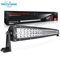mictuning 42 240w car curved led work light bar combo high power dual row driving fog lamp for offroad tractor trailer suv atv