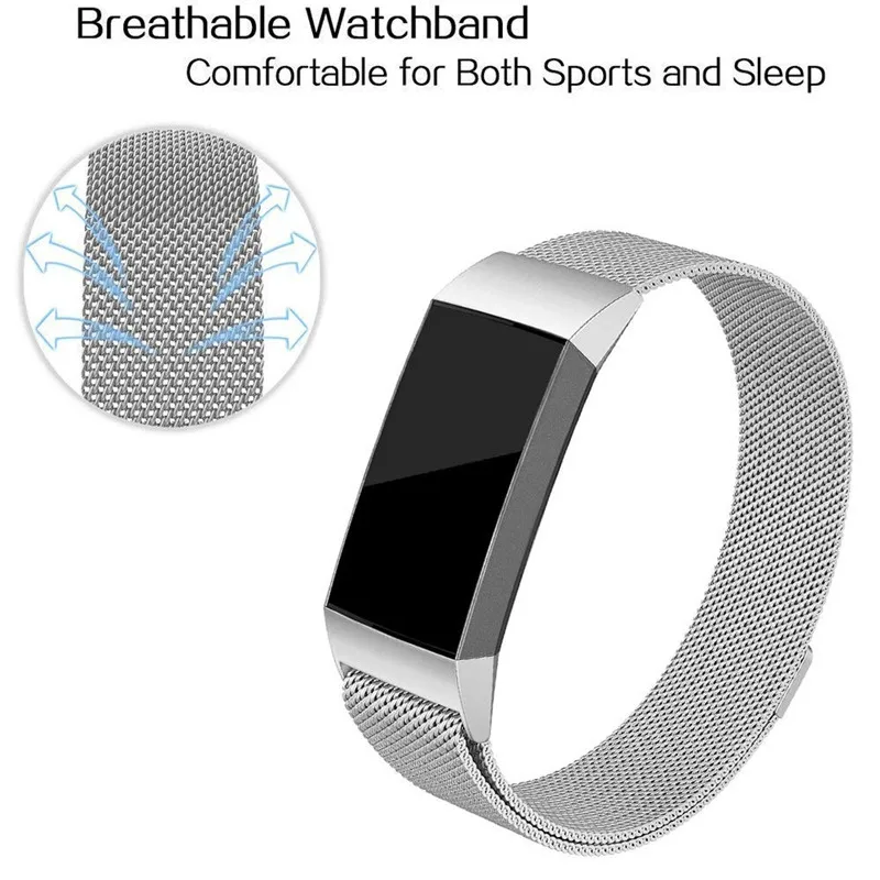 ASHEI Milanese Loop ремешок для Fitbit Charge 3& Charge 3 SE полосы из нержавеющей стали магнитный ремешок с магнитным замком для женщин и мужчин