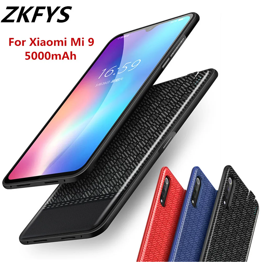 Чехлы для Xiaomi Mi 9 портативное зарядное устройство чехол зарядки аккумулятора 5000