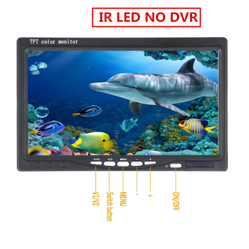 Купить Подводная камера BONLOR для поиска рыбы, водонепроницаемая HD камера для подледной рыбалки, 15 м, 7 дюймов, 1000 ТВЛ, 12 инфракрасных светодиодов