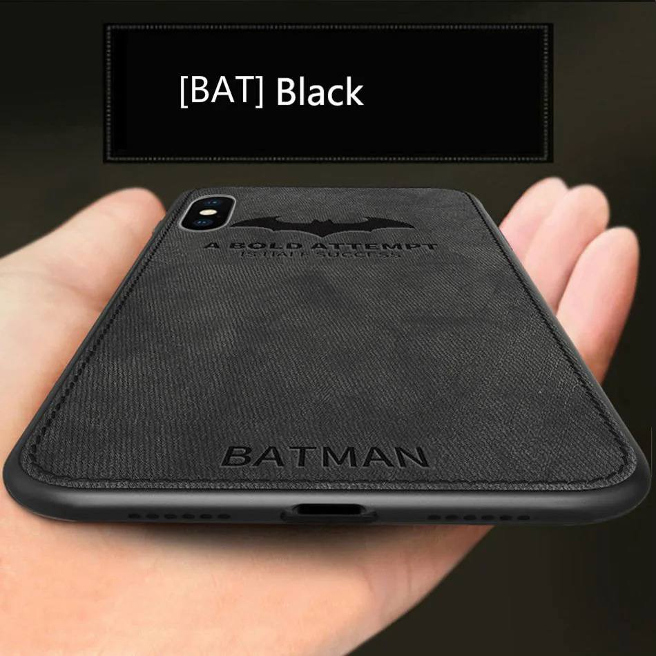 BAT Black Силиконовая ткань летучая мышь ткань Чехлы с оленями для iphone 11 Pro max XR X XS чехол для телефона для iphone 7 8 plus кожа ТПУ задняя крышка coque - Цвет: BAT Black