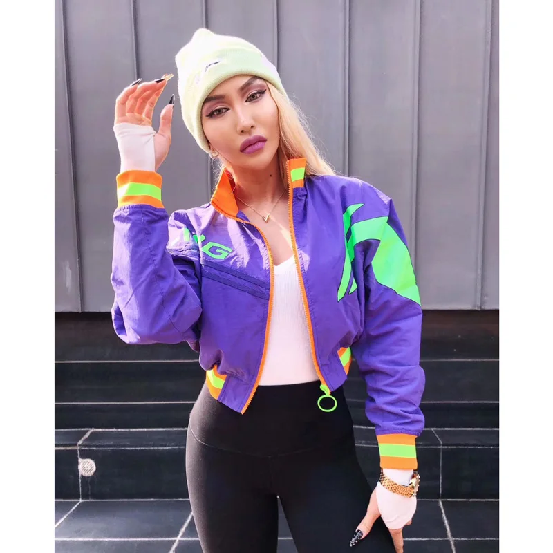 Li Ning женский PFW Китай куртка свободного кроя с принтом нейлон полиэстер подкладка