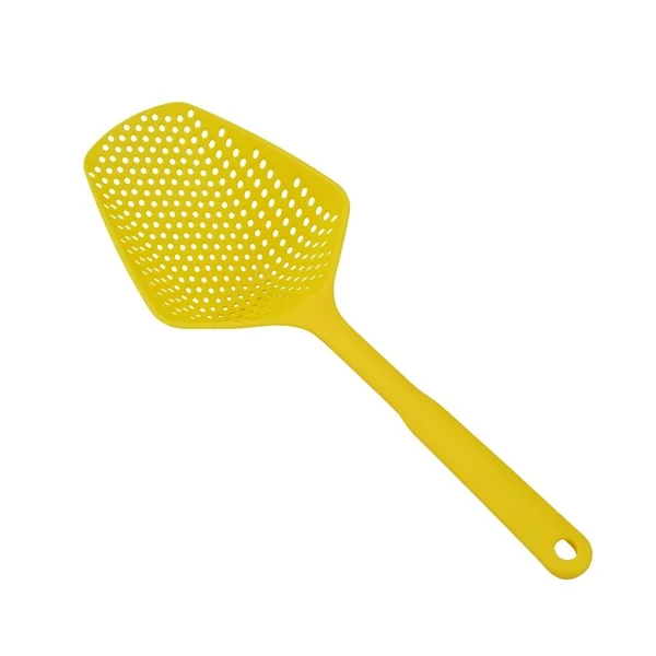 Yellow Новинка, 1 шт., ковш, дуршлаг, большая нейлоновая ложка, ситечки для лапши, вилки, лопаты для приготовления пищи, паста, фильтр, ложка, кухонные инструменты для овощей - Цвет: Yellow