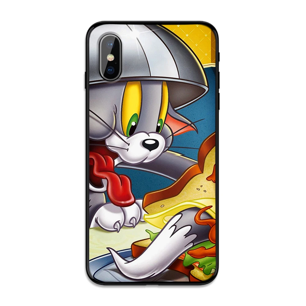 Том Кот и Джек Мышь Мягкая термополиуретановая крышка-чехол для Apple iPhone 6 6S 7 8 Plus 5 5S