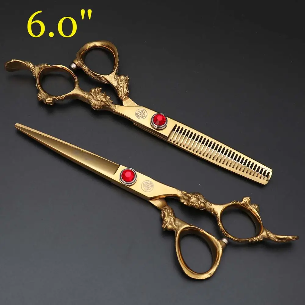 2 scissors Хит 6,0, профессиональные ножницы для волос, высококачественные парикмахерские ножницы, парикмахерские инструменты, ножницы для стрижки волос, наборы, парикмахерский Набор для стрижки - Цвет: 2 scissors