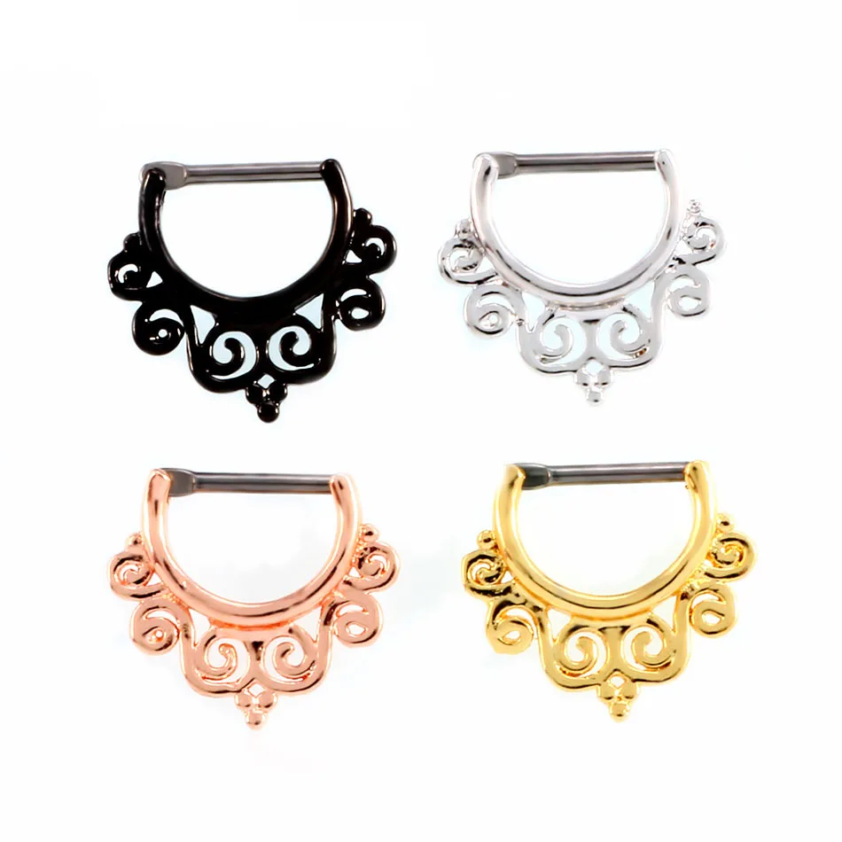 Nose Piercing Ring Indian Septum Clicker Stud Rings Body Jewelry Hoops Helix Ear Cartilage Gifts | Украшения и аксессуары