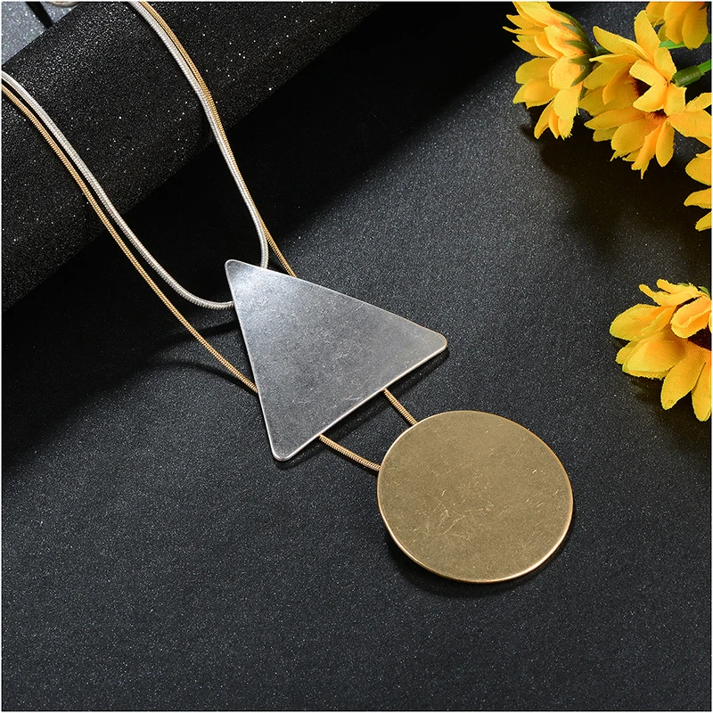 Винтажное многослойные ожерелья Shineland треугольное круглое модное ожерелье из