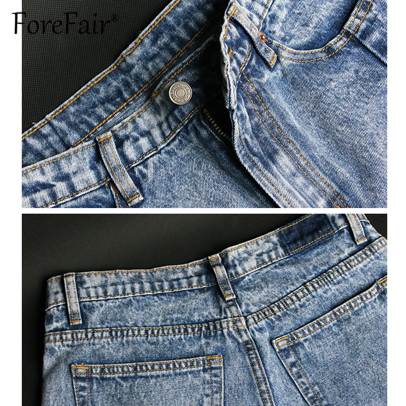 Джинсы Forefair женские короткие уличная одежда в стиле бойфренд модные штаны по