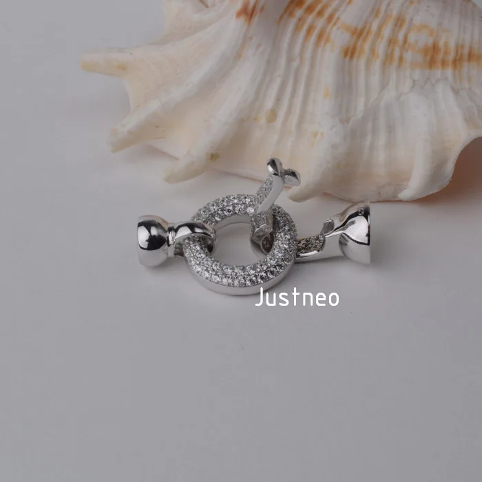 Твердая застежка для бус шарнирная Пряжка из стерлингового серебра 925 пробы с