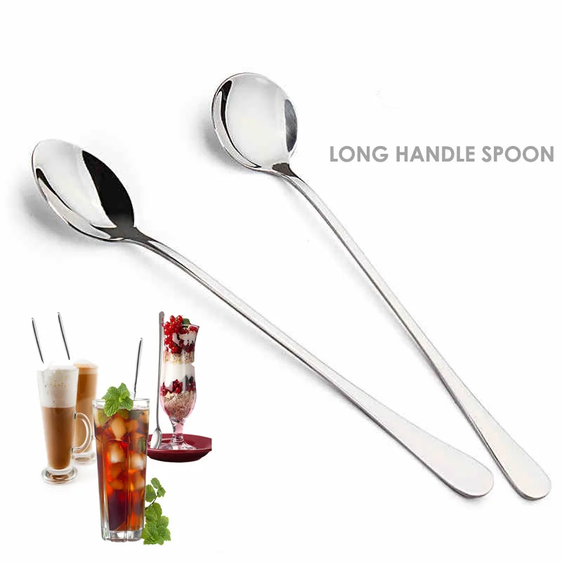 ZORASUN 2 шт. ложка с длинной ручкой Нержавеющая сталь чайная кофейная для