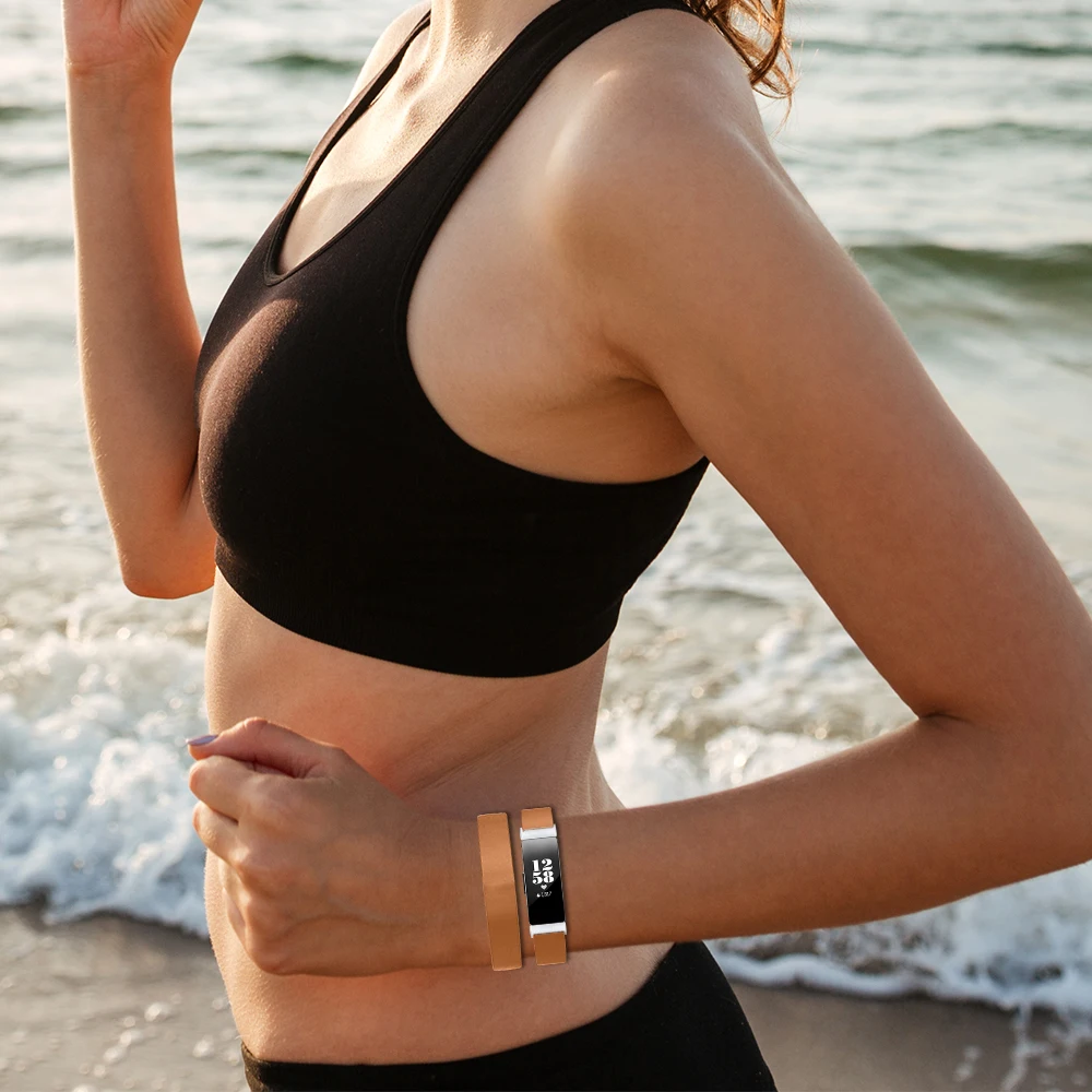 Браслеты из натуральной кожи Hero Iand для Fitbit Inspire/Inspire Hr Bands Двойной Кожаный Браслет