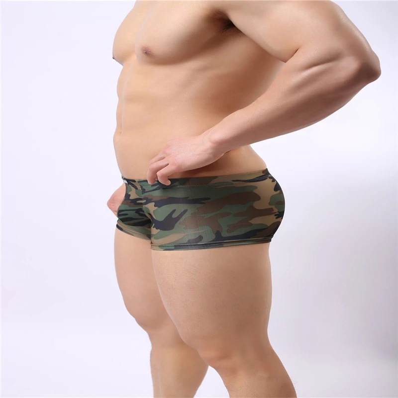 Новинка 2017 боксеры мужские шорты молочный шелк модное нижнее белье камуфляжные