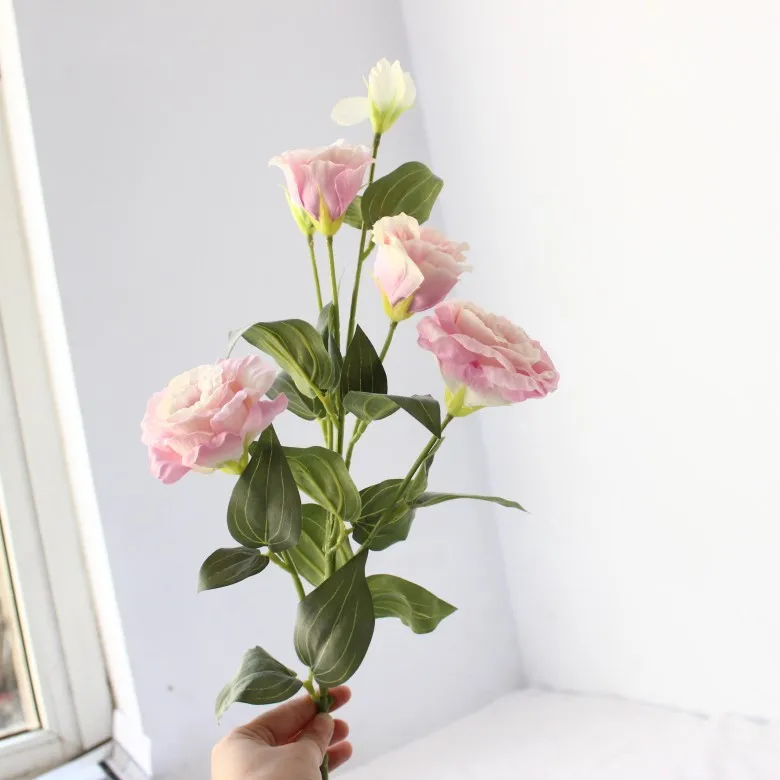 01 6 голов/Букет Eustoma искусственные шелковые цветы для дома окно аксессуар для балконов украшения поддельные Флорес фотографии фоны - Цвет: 01