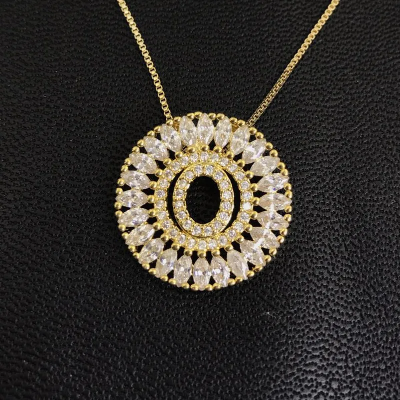 Bottom Price Letra Collar High Quality 5A+Cubic Zirconia Pendant Sweater Chain Necklace Letter O Charm Women Fashion Jewelry | Украшения и