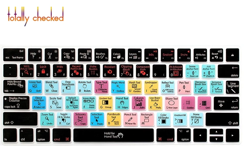 Прочный силиконовый чехол для клавиатуры Adobe Illustrator AI Hotkeys Apple Magic MLA22B/A US защита