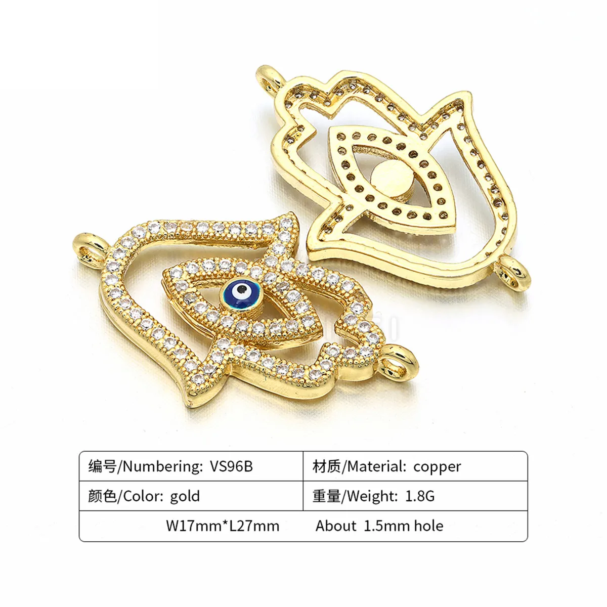 Palm and Eye Charm Cubic Zirconia Bracelet Accessories .Micro-inlay Zirconia.Color Durable Jewellery | Украшения и аксессуары