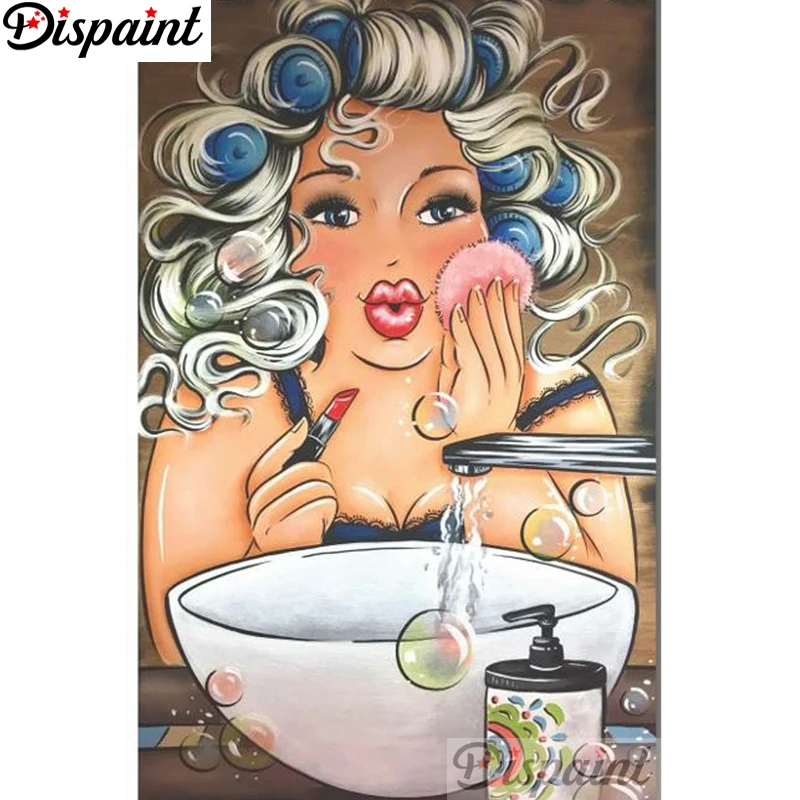 

Dispaint Full Square/Round Drill 5D DIY Diamond Painting "Cartoon woman scenery" Embroidery Cross Stitch Home Decor Gift A18394