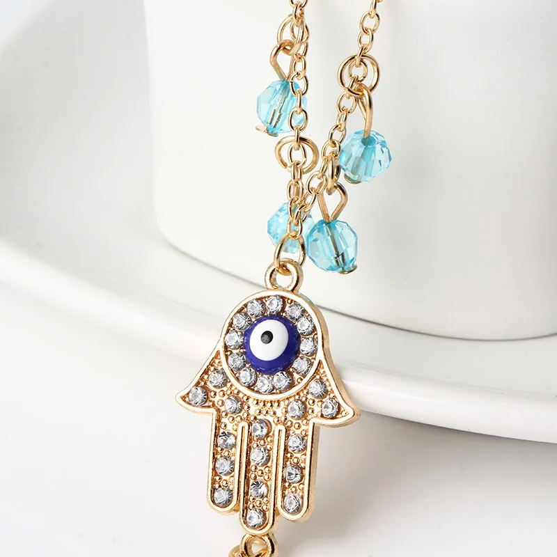 Новый Популярный Хрустальный Браслет на лодыжку с кисточкой Хамса Фатима ножные