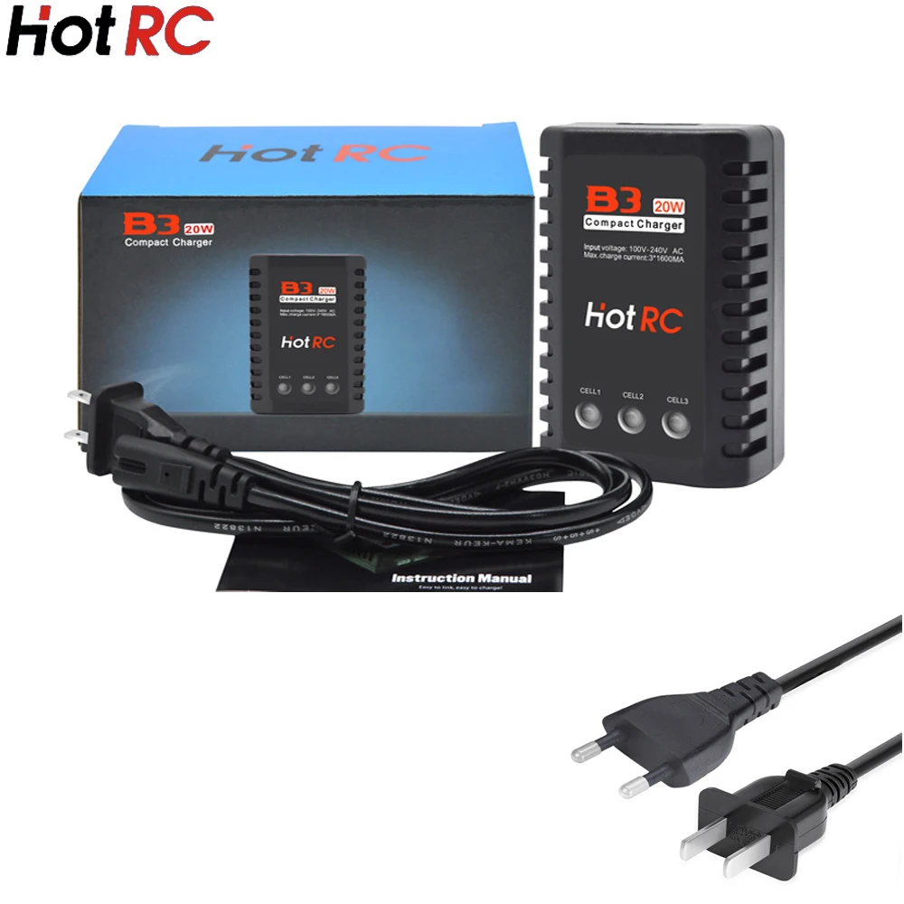 HotRc Imax B3 компактное портативное зарядное устройство 20 Вт 1 6a для 7 4 В 11 RC LiPo|balance