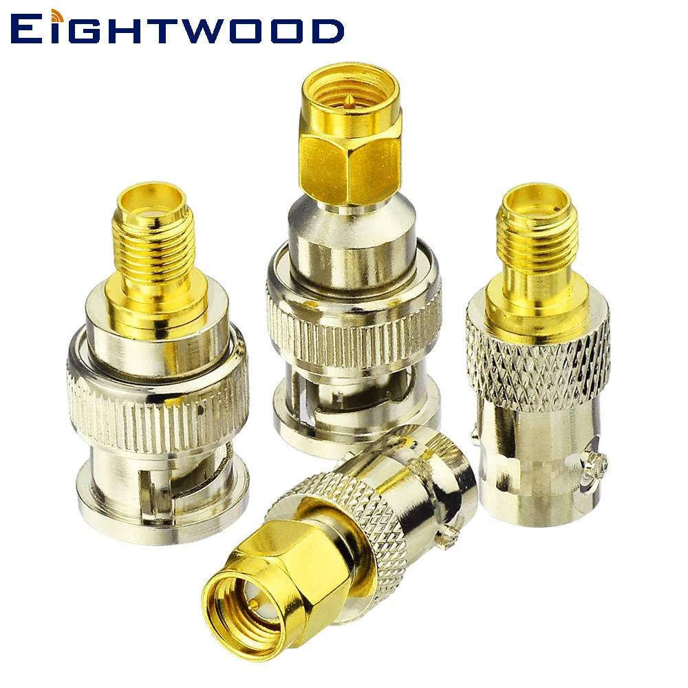 Eightwod SMA к BNC RF коаксиальный переходник Комплект 4 типа для приемопередающей