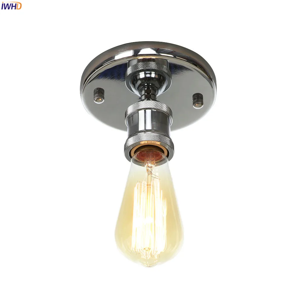 IWHD Plafondlamp Серебристые винтажные потолочные светильники для кухни крыльца лофт