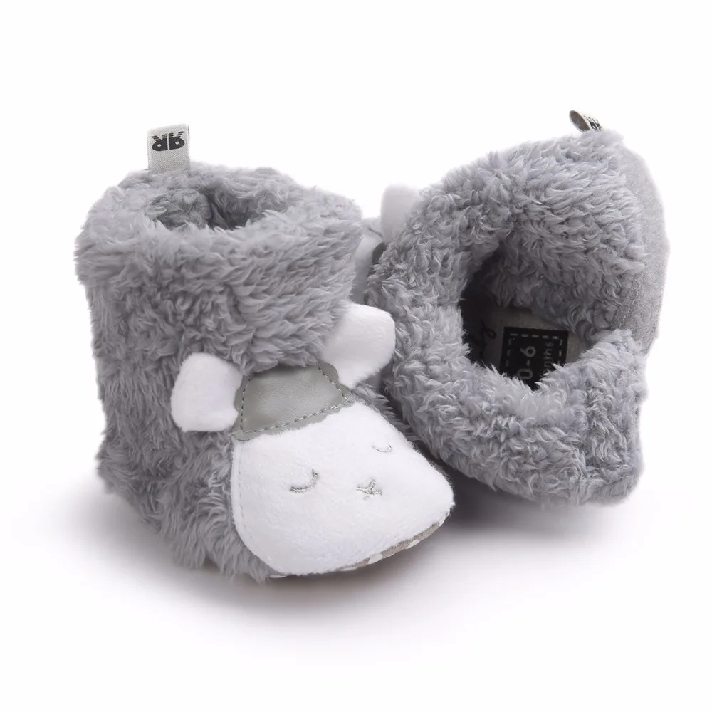 Детская обувь зимние ботинки для младенцев мягкие пушистые теплые малышей