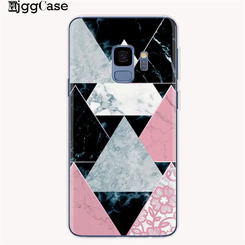Геометрический мраморный чехол для Samsung Galaxy S6 S7 Edge S8 S9 S10 Plus A5 2017 A520 A7 J4 J6 A6 A8 2018