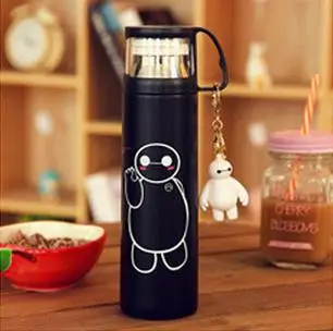 Вакуумная чашка Baymax, мультяшная бутылка, теплая чашка, 4 цвета, сохраняющая тепло, 12 часов