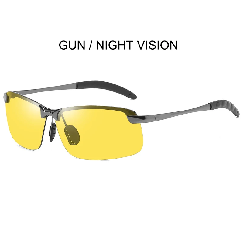 Gun night vision SIMPRECT фотохромные солнцезащитные очки мужские поляризованные UV400 высококачественные металлические очки для вождения Модные брендовые дизайнерские очки - Цвет линз: Gun night vision