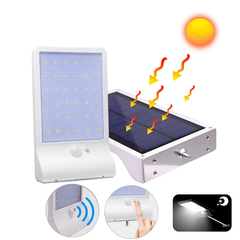 Светодиодный уличный светильник на солнечной батарее с датчиком движения 36